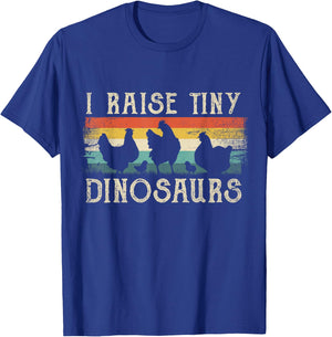I Raise Tiny Dinosaurs Retro 70S Chicken Silhouette T-Shirt - T-Shirt | Royal