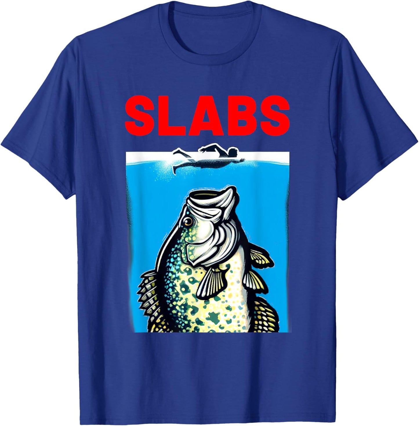 Funny Slab Famous Shark Movie Parody Slabs Crappie Fishing T-Shirt - T-Shirt | Royal