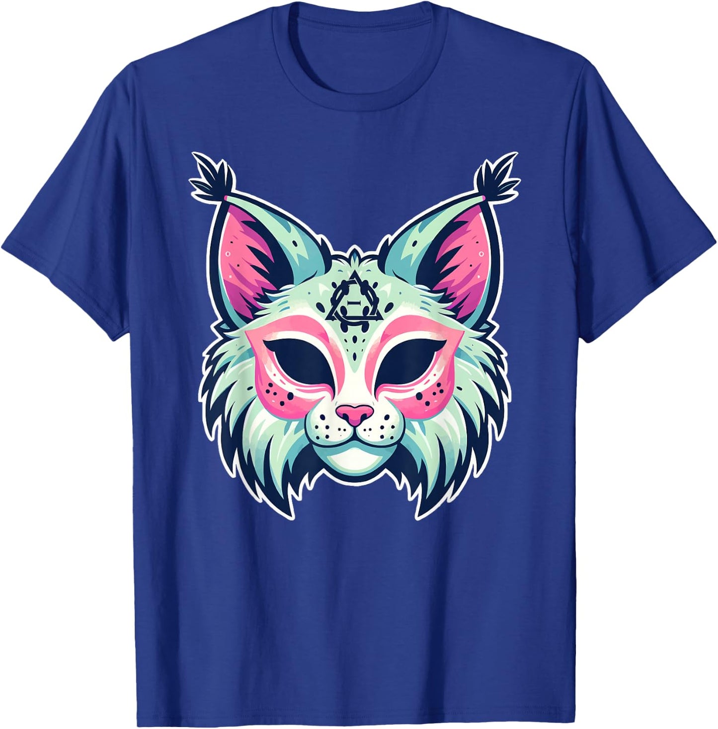 Therian Bobcat Lynx Mask Quadrobics Therianthropy T-Shirt - T-Shirt | Royal