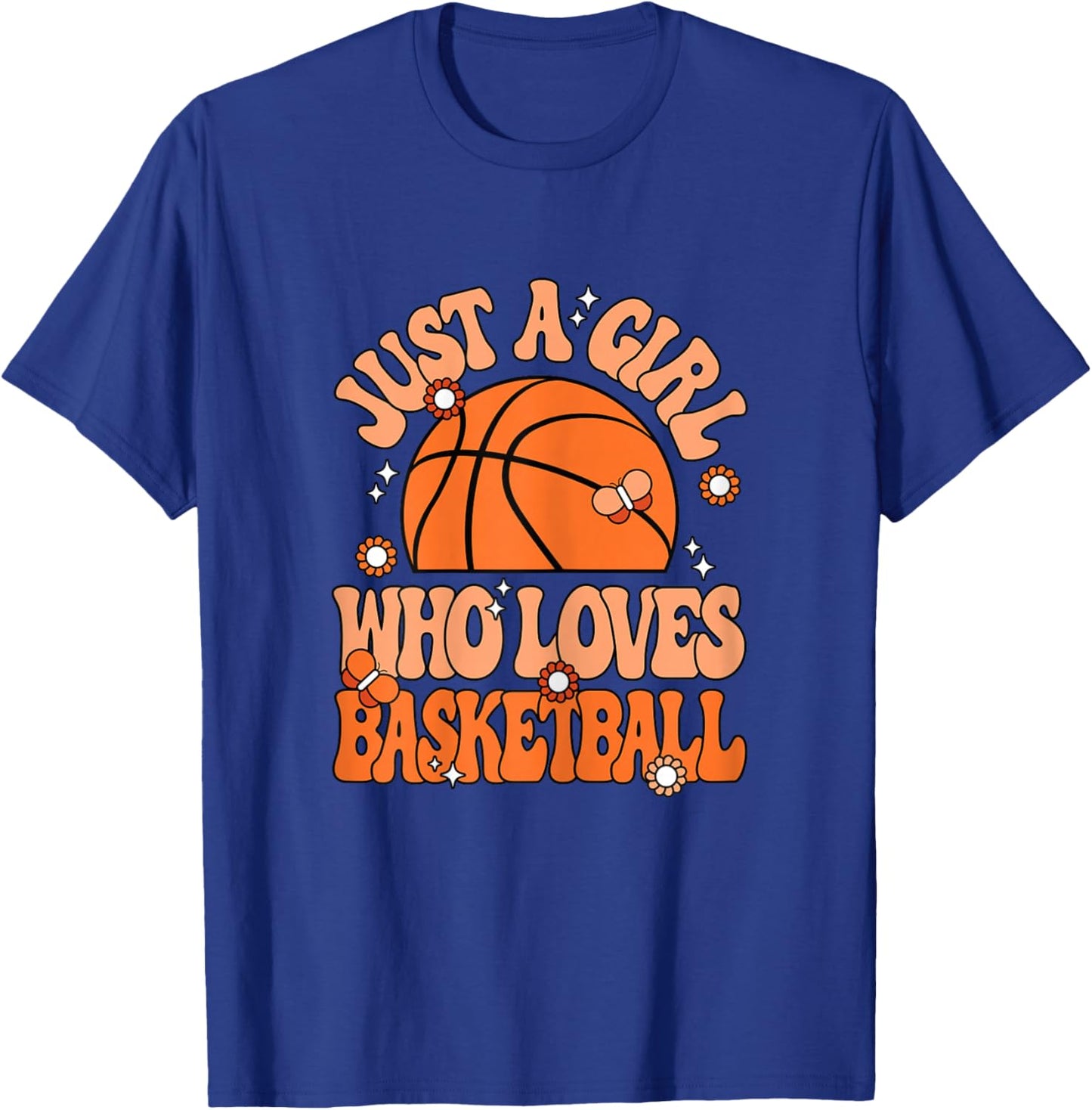 Just A Girl Who Loves Basketball Cute Basketball Lover T-Shirt - T-Shirt | Royal