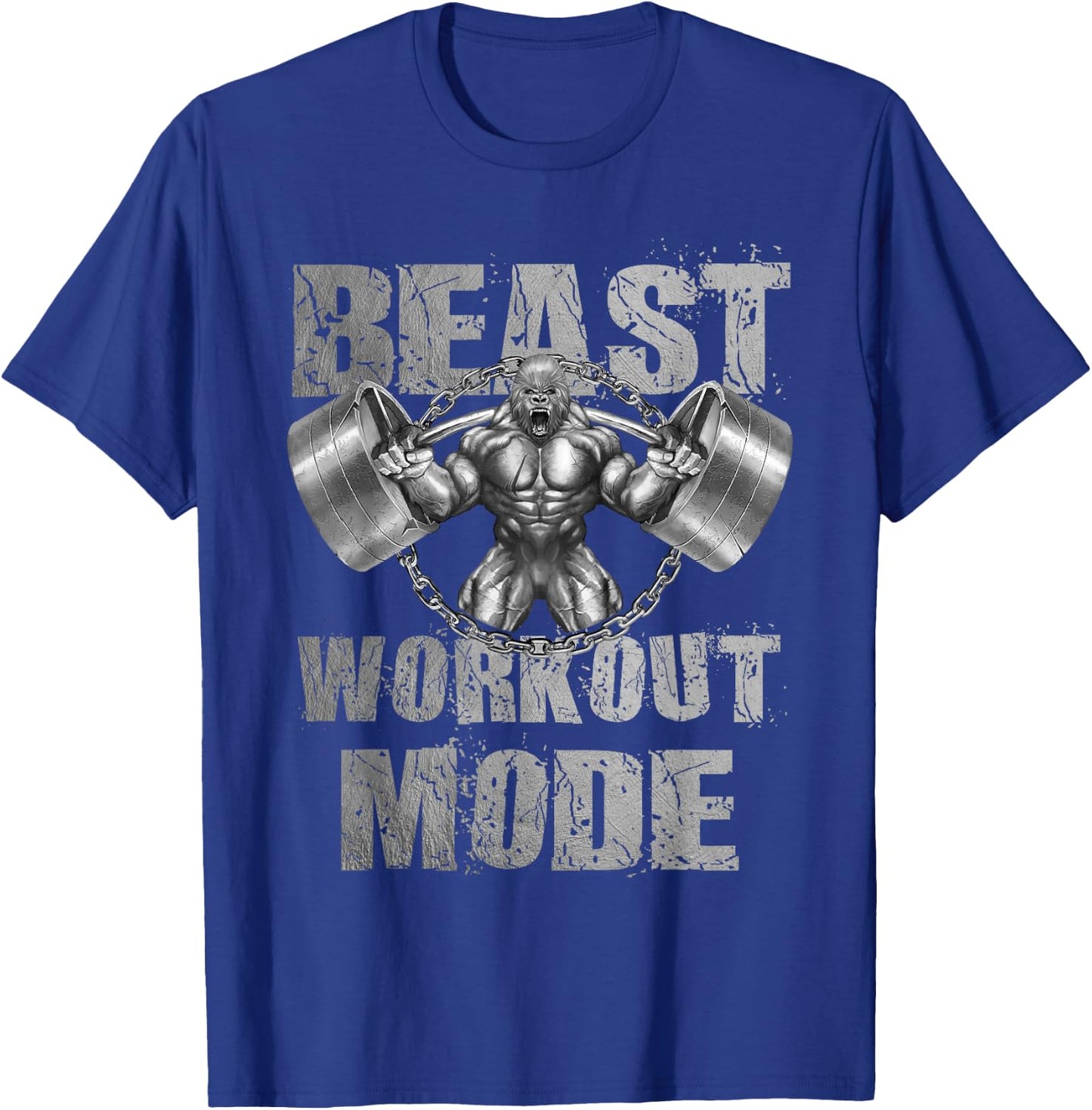 Gorilla Beast Workout Mode Lifting Weights Fitness Gym T-Shirt - T-Shirt | Royal