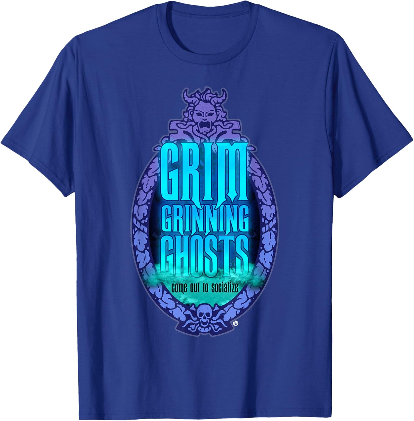 Grim Grinning Ghost Haunted Socialize & Women T-Shirt - T-Shirt | Royal