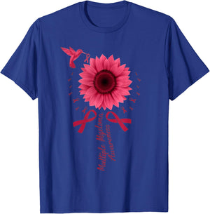 Sunflower Ribbon Multiple Myeloma Cancer Awareness T-Shirt - T-Shirt | Royal