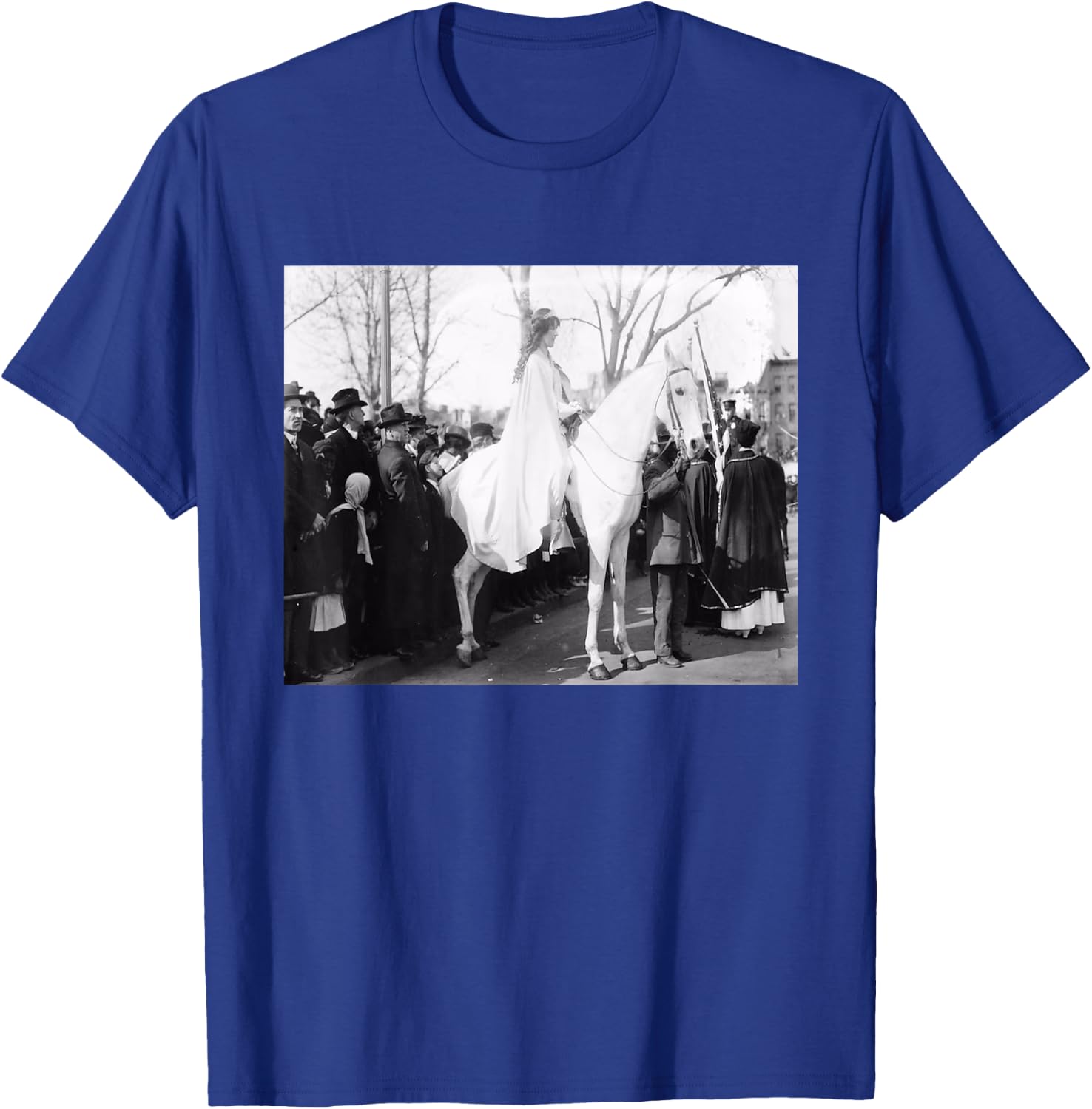 Suffragettes Protest On Horseback - Black, -Adults, Small, Short Sleeve, Regular Fit, Cotton, Women's History T-Shirt - T-Shirt | Royal