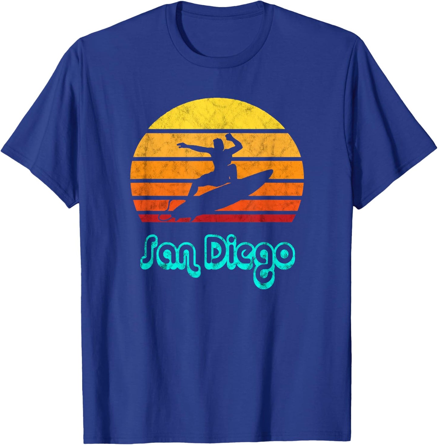San Diego Souvenir Retro Surf Vintage California Gifts T-Shirt - T-Shirt | Royal
