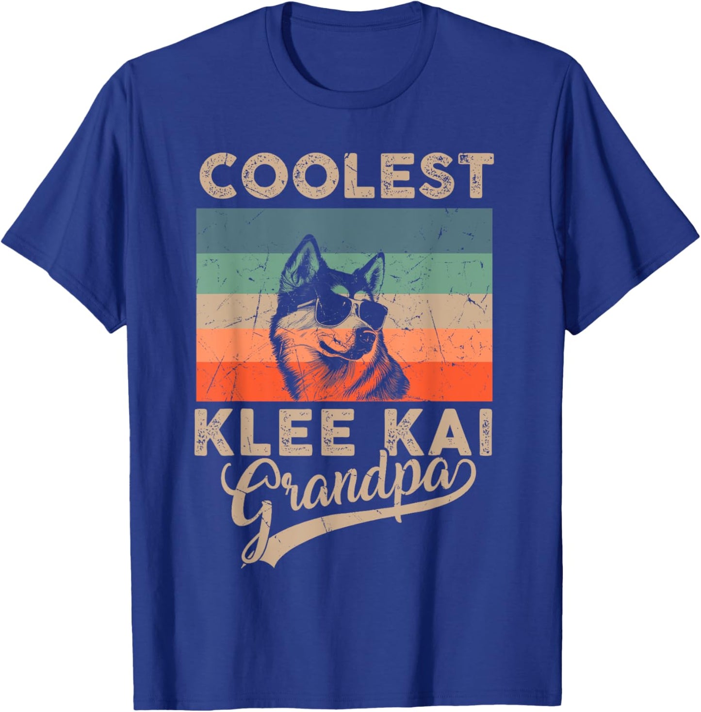 Coolest Klee Kai Grandpa Men Gifts Funny Dog Grandpa Retro T-Shirt - T-Shirt | Royal