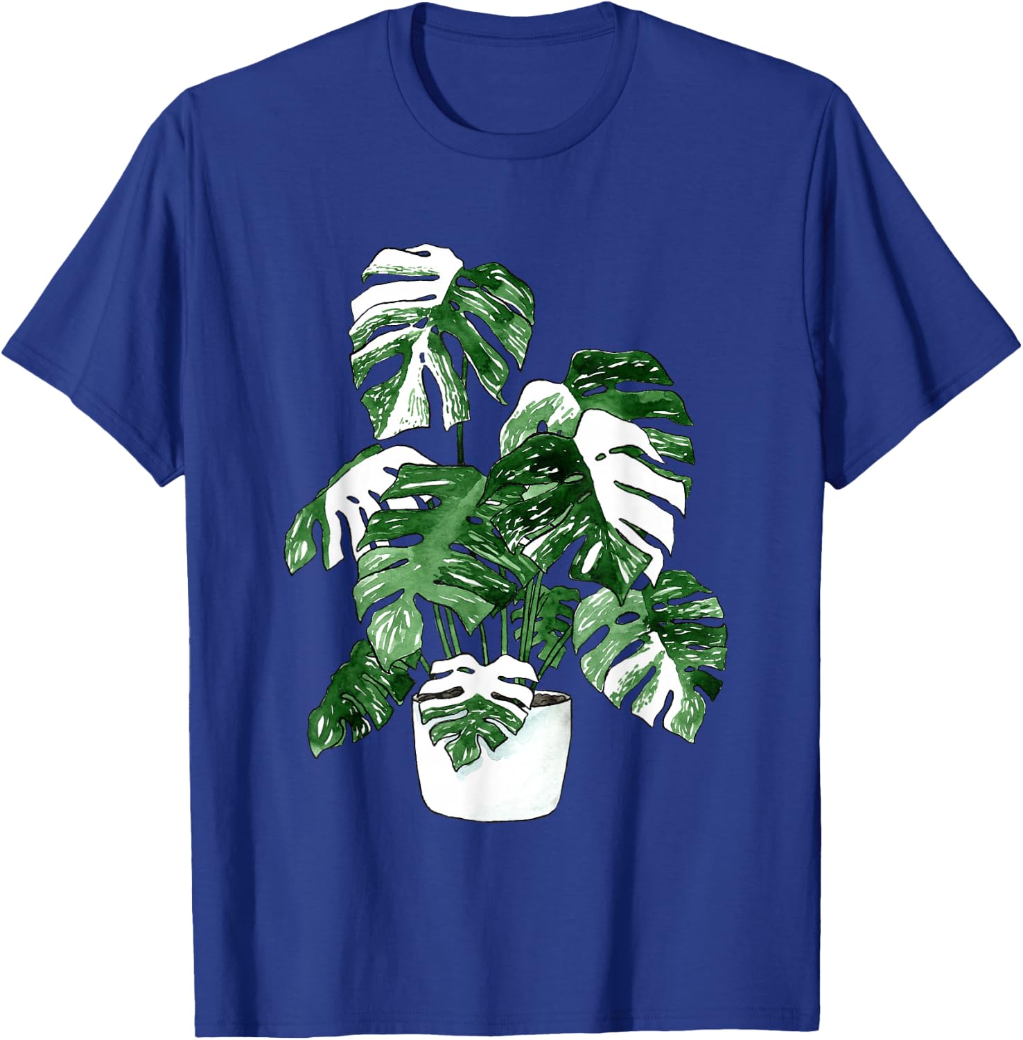 Variegated Monstera Deliciosa Variegata House Plant Ear T-Shirt - T-Shirt | Royal