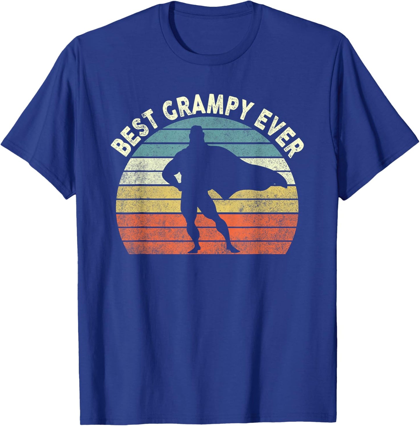 Best. Grampy. Ever. Vintage Superhero Father's Day Gift T-Shirt - T-Shirt | Royal
