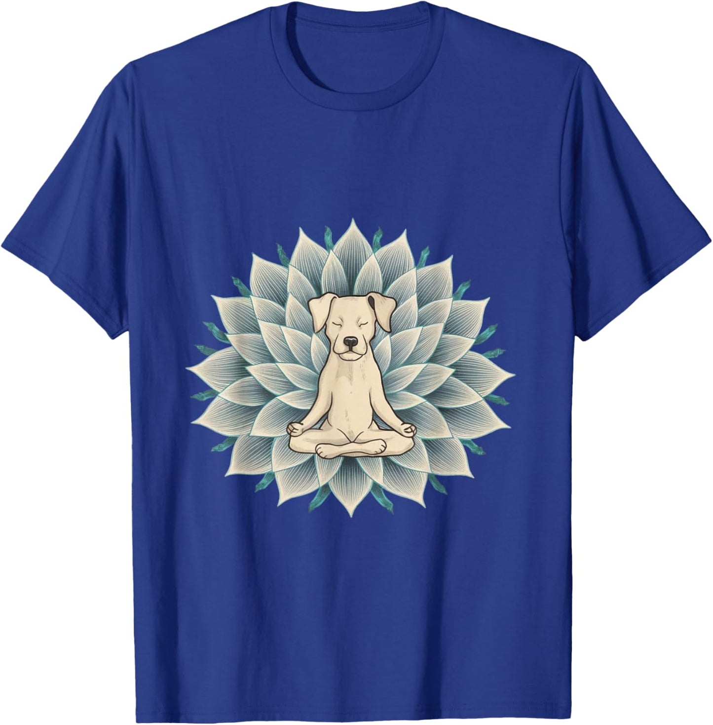 Buddha Yoga Dog Shirt Meditation Lotus Flower Women T-Shirt - T-Shirt | Royal