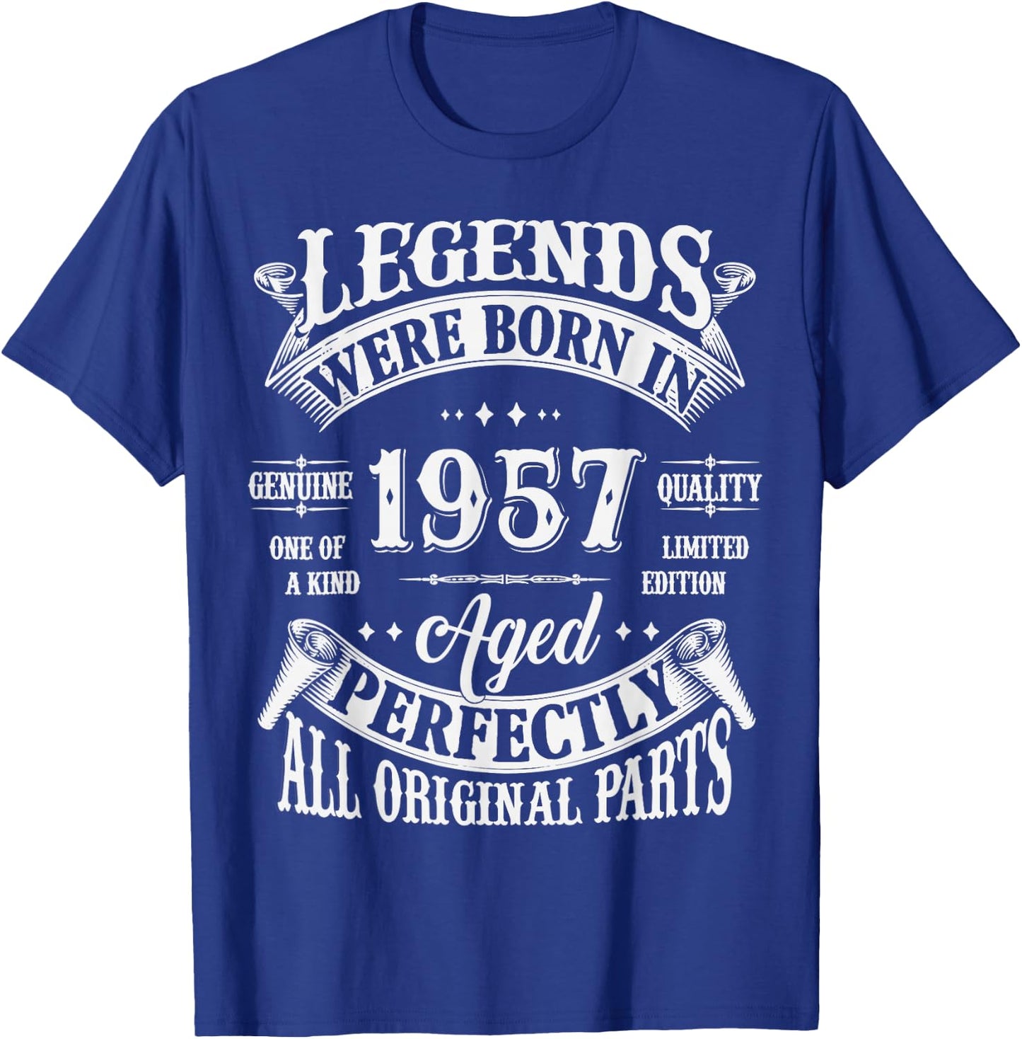 68th Birthday 68 Years Old Vintage Legends Born In 1957 T-Shirt - T-Shirt | Royal