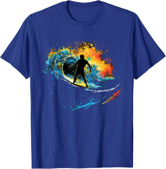 Cool Surfing Boys Graphic Men Surfer T-Shirt - T-Shirt | Royal