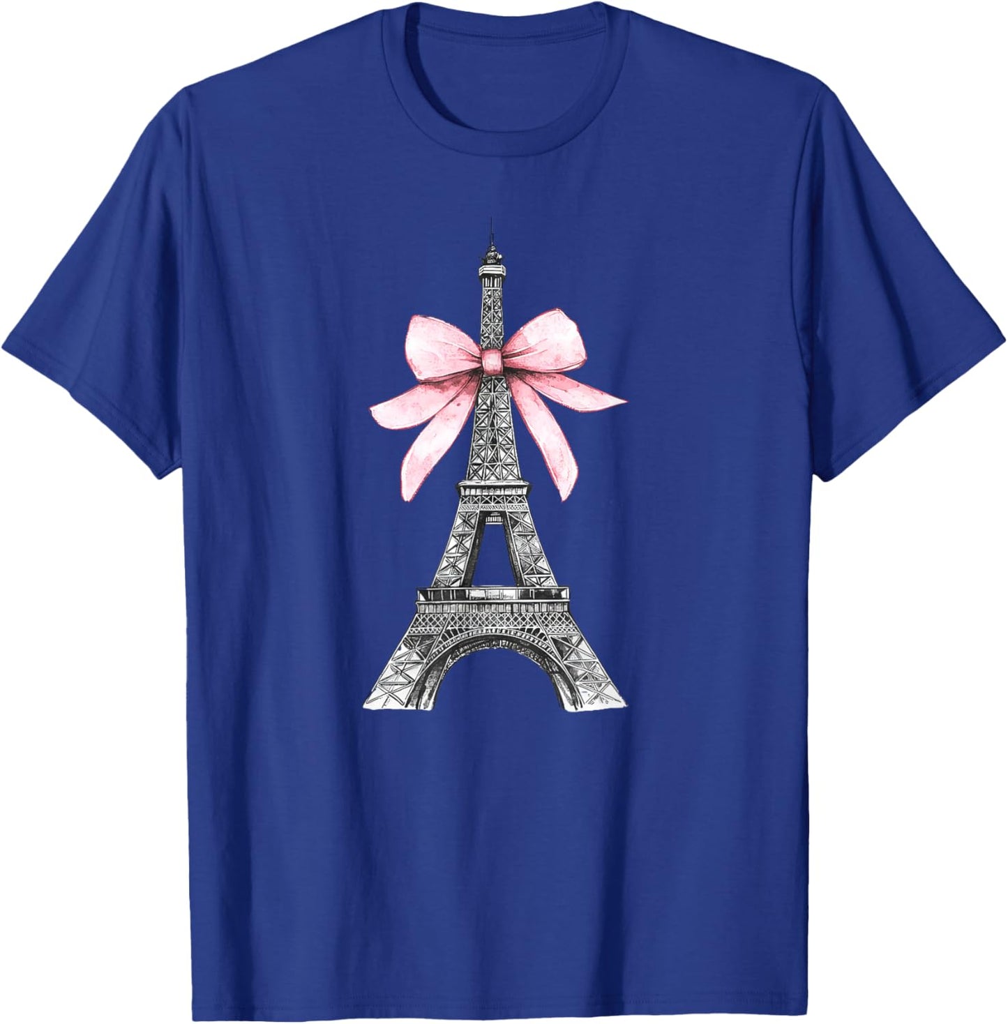 Romantic Paris Eiffel Tower with Pink Bow Vintage Art T-Shirt - T-Shirt | Royal