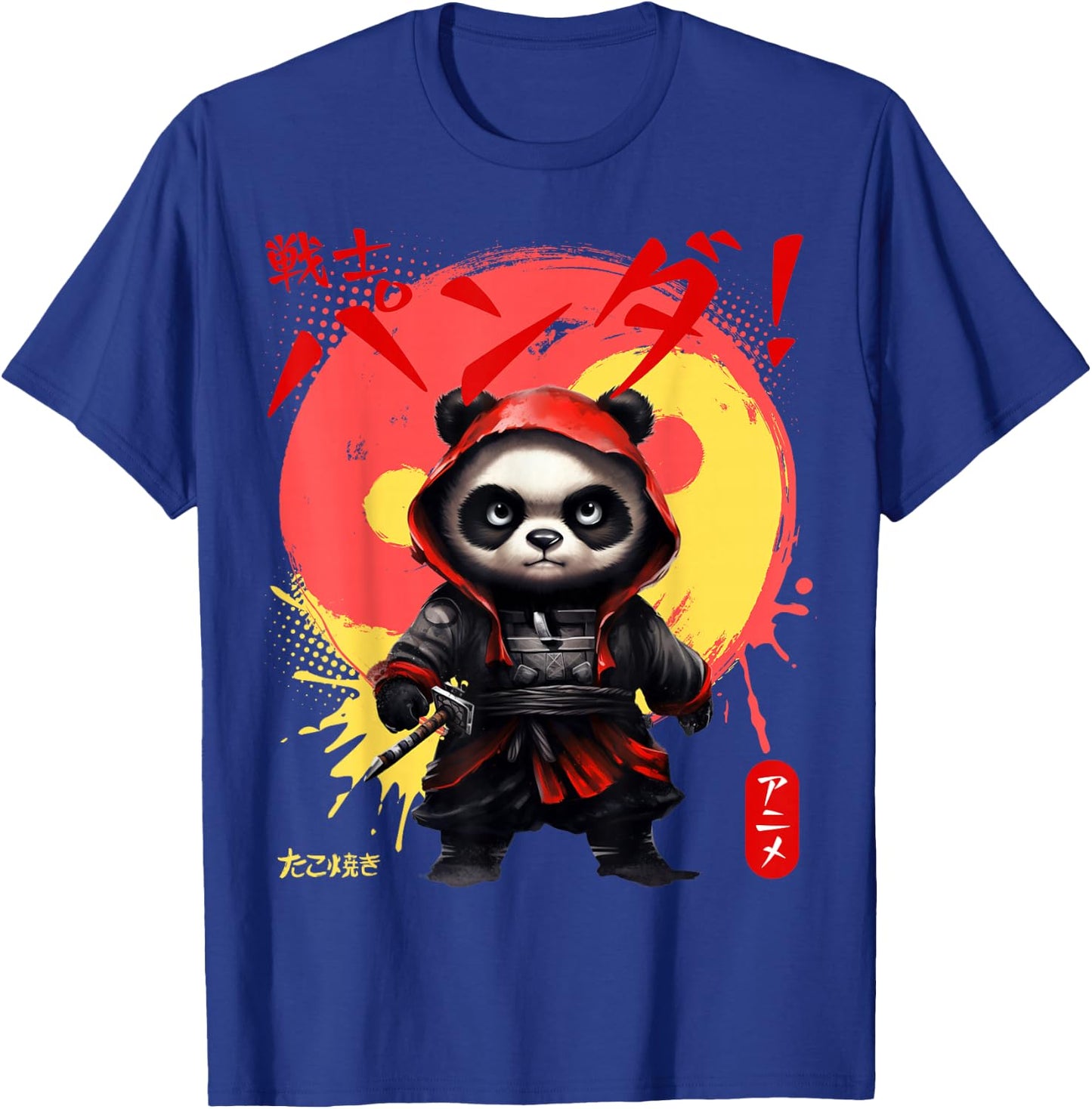 Ninja Style Anime Panda with Yin Yang Urban Manga Men Art T-Shirt - T-Shirt | Royal