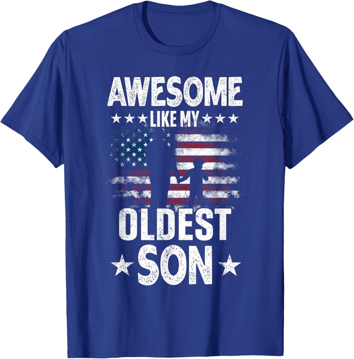 Awesome Like My Oldest Son Vintage Usa Flag Fathers Day Kids Men T-Shirt - T-Shirt | Royal