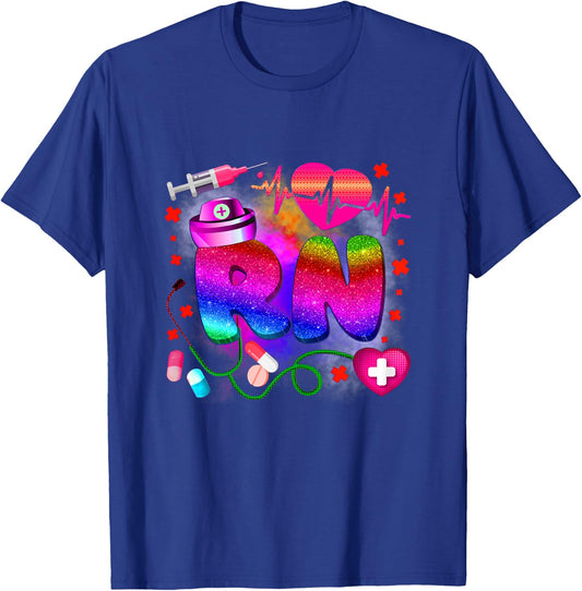 Registered Nurse RN - Tie Dye Registered Nurse Funny RN T-Shirt - T-Shirt | Royal