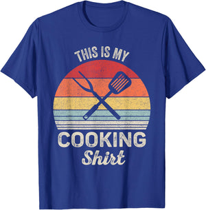 Vintage Retro This Is My Cooking Shirt Cook Chef T-Shirt - T-Shirt | Royal