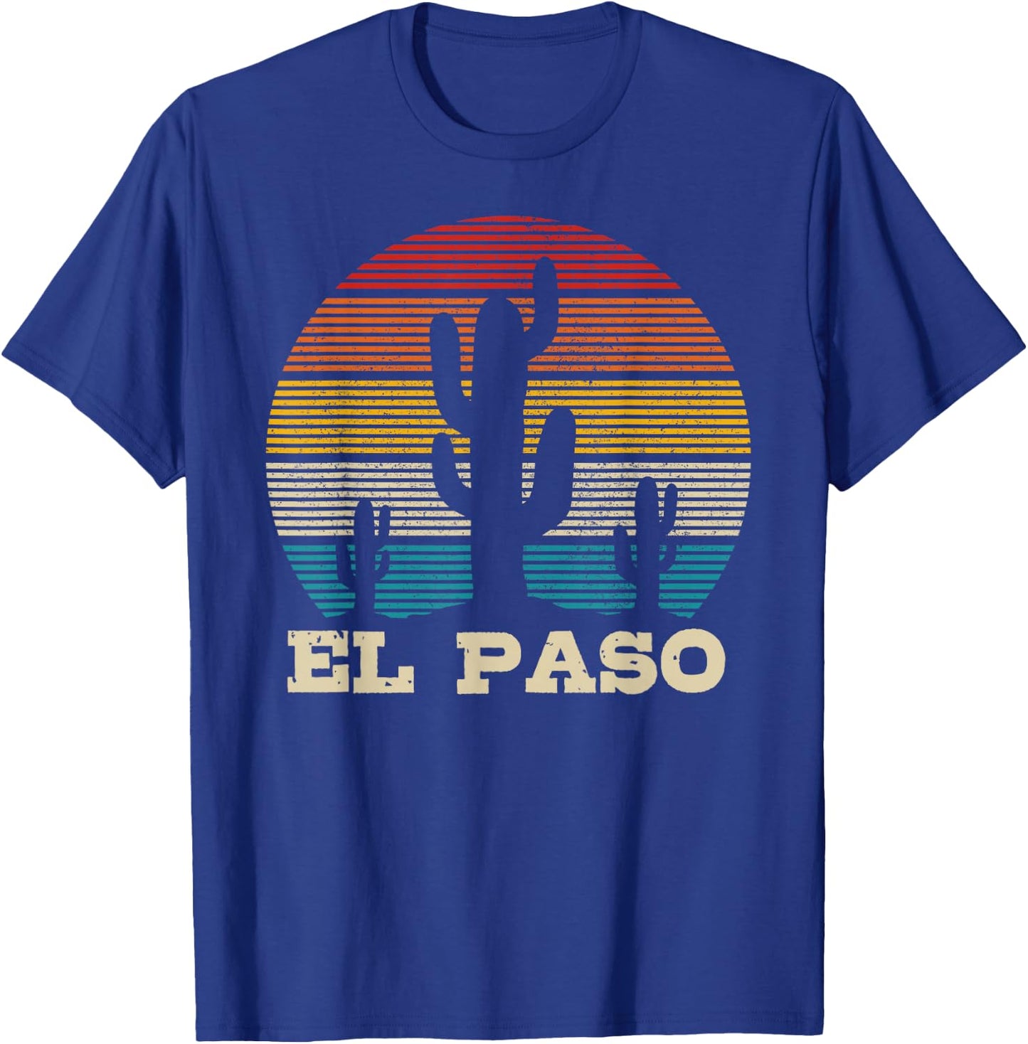El Paso Texas Cactus Vintage Retro Desert Souvenir Gift T-Shirt - T-Shirt | Royal