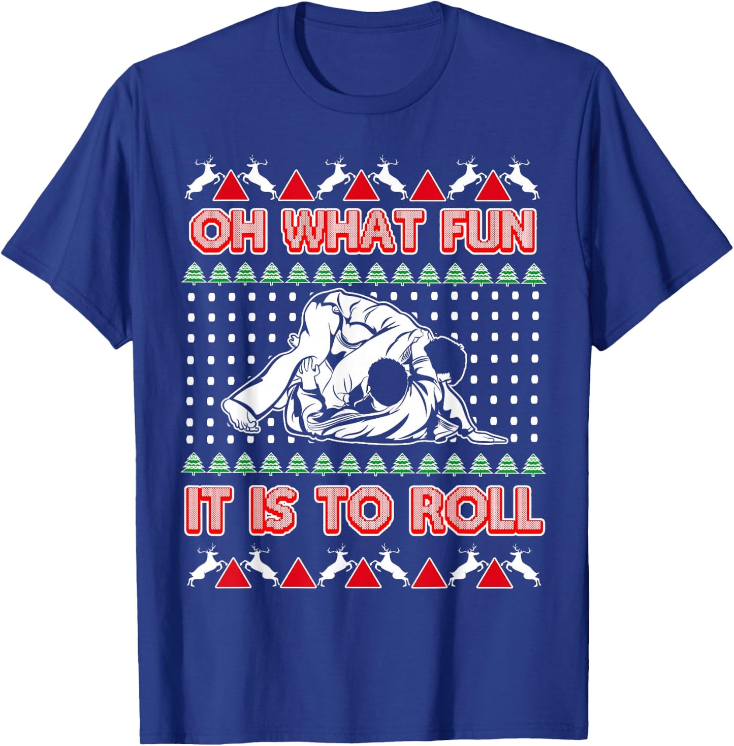 Jiu Jitsu BJJ Ugly Christmas Sweater MMA Funny Xmas T-Shirt - T-Shirt | Royal
