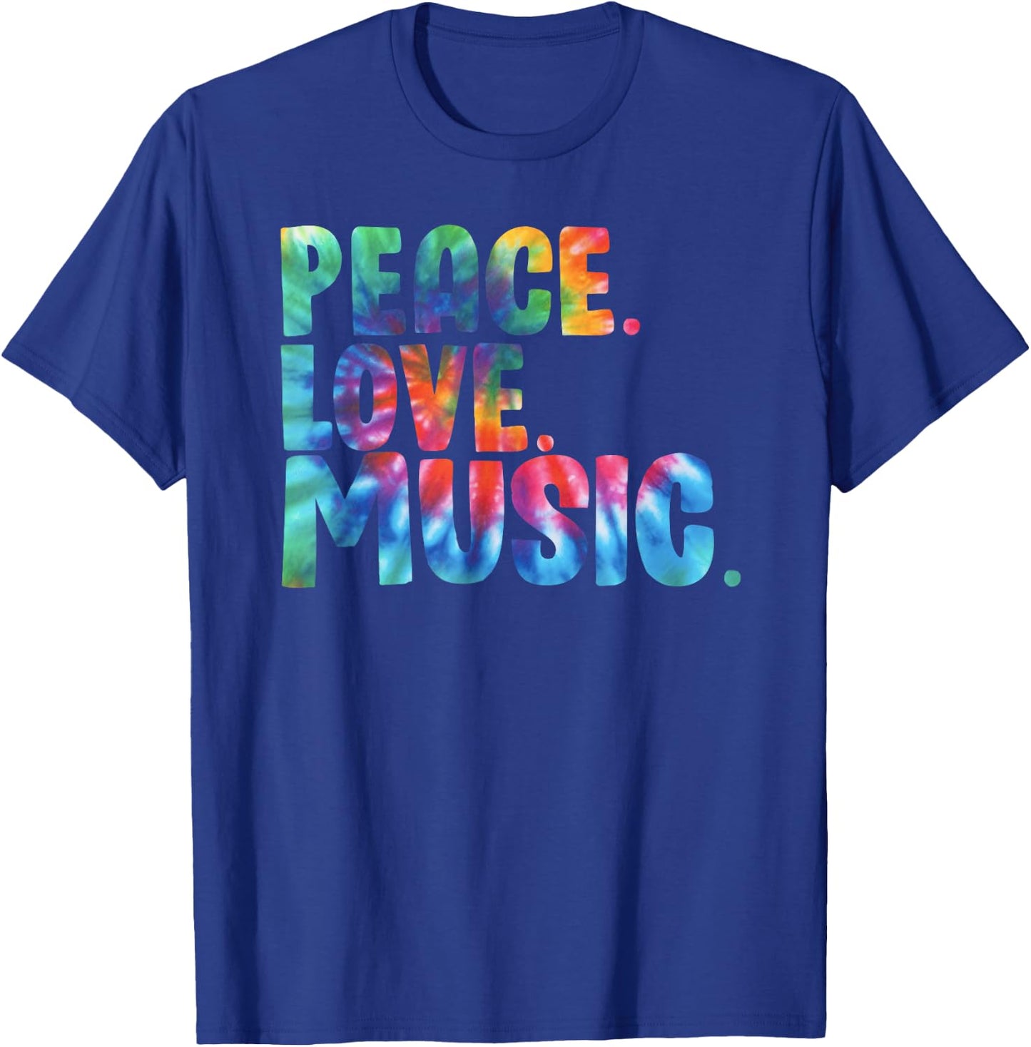 Peace Love Music Tie Dye T-Shirt - T-Shirt | Royal