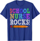 School Nurse Rocks Teacher Funny Back To School Women Girls Kids T-Shirt - T-Shirt | Royal
