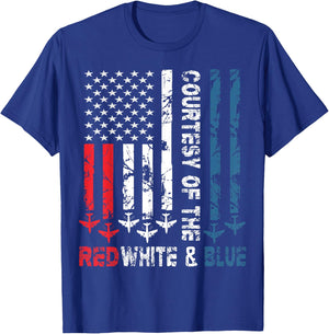 Courtesy of The Red White and Blue Vintage America US Flag T-Shirt - T-Shirt | Royal