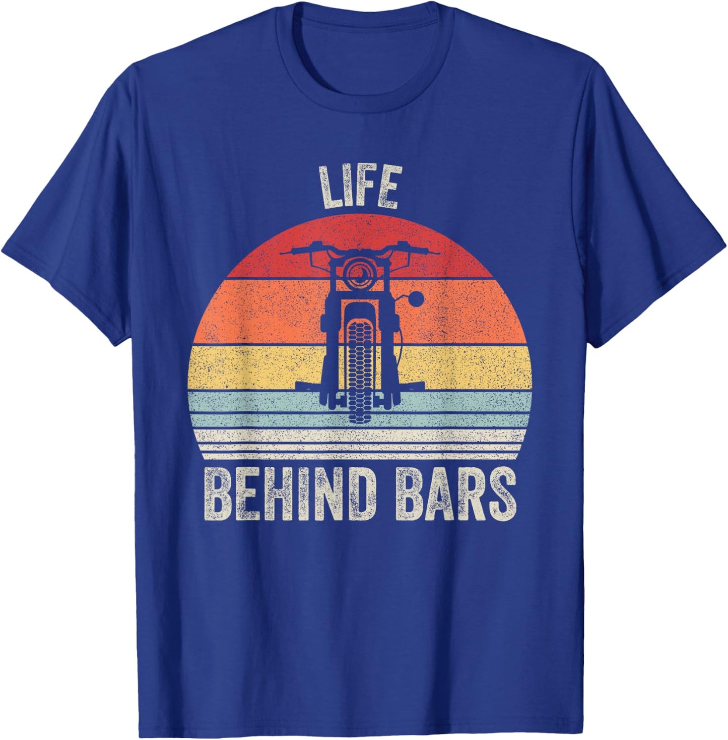 Vintage Retro Life Behind Bars Shirt Motorcycle Rider Gift T-Shirt - T-Shirt | Royal