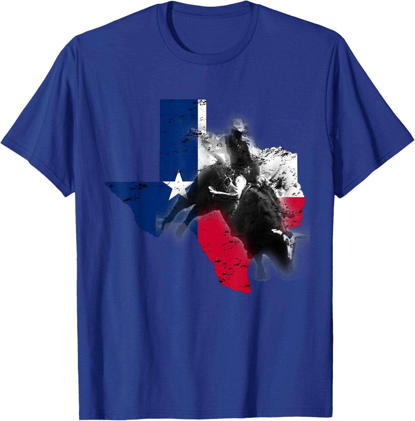 Bull-Riding Texas Ranch Rider Cowboy Texan Lone Star T-Shirt - T-Shirt | Royal