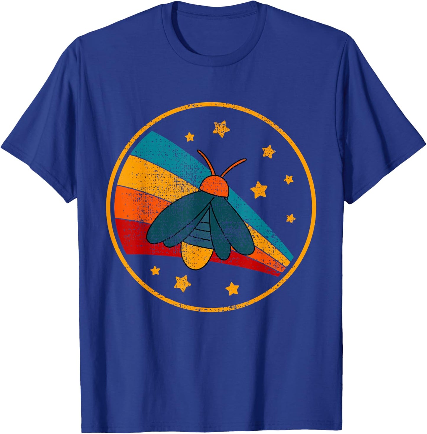 Vintage Fireflies Lightning Bugs Glow-Worm T-Shirt - T-Shirt | Royal