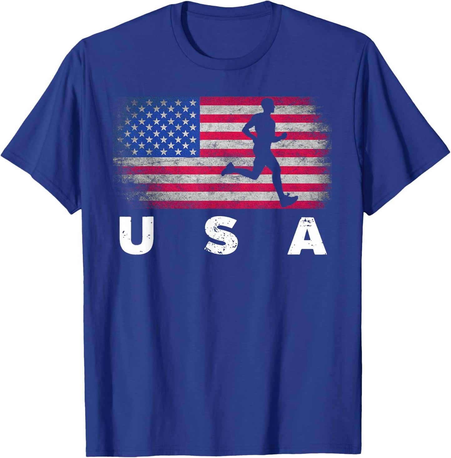 American Flag Track & Field - Cute Field Running Gift Kids Men T-Shirt - T-Shirt | Royal