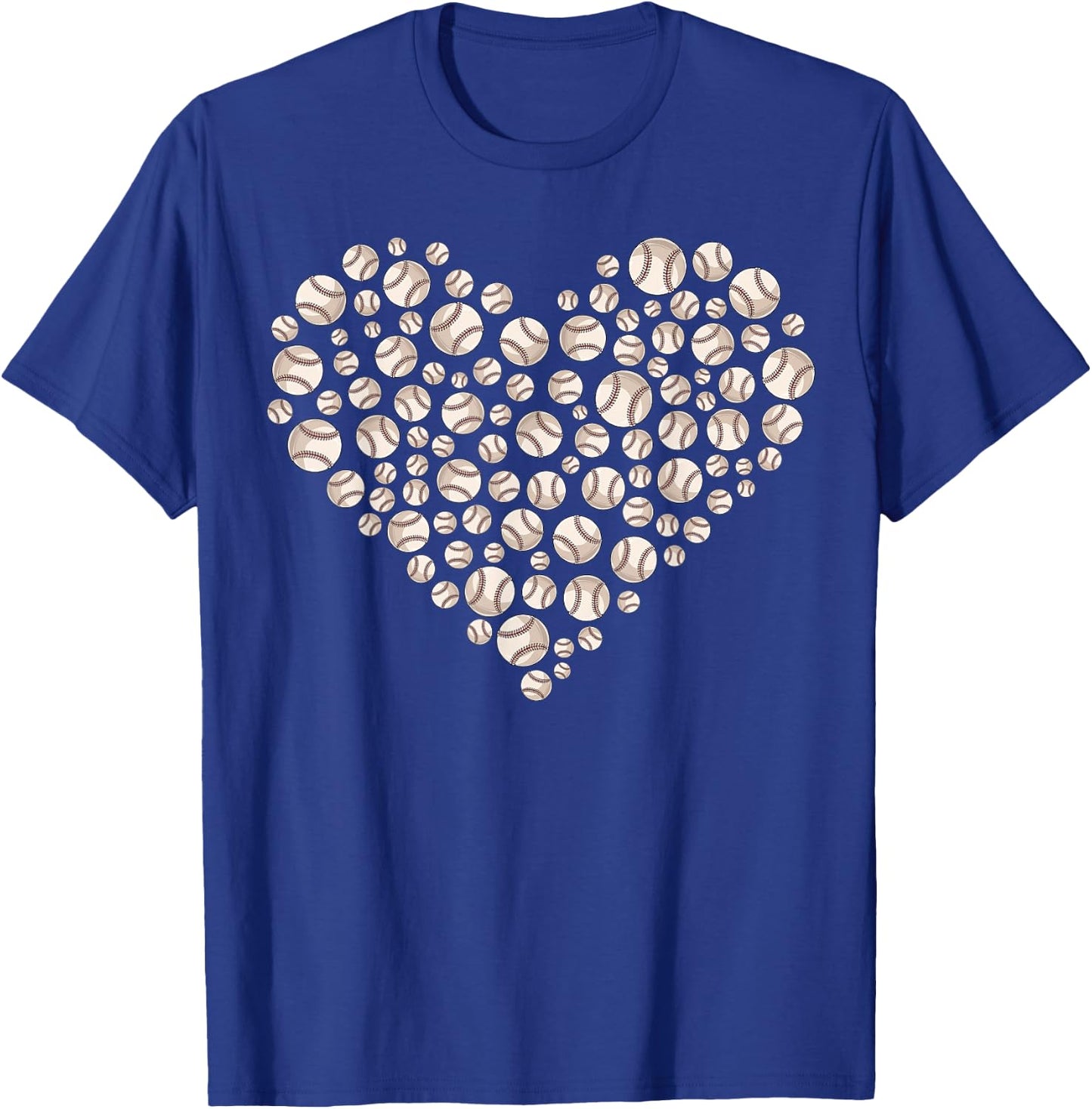 Valentine Baseball Heart Valentines Day Baseball Lover T-Shirt - T-Shirt | Royal