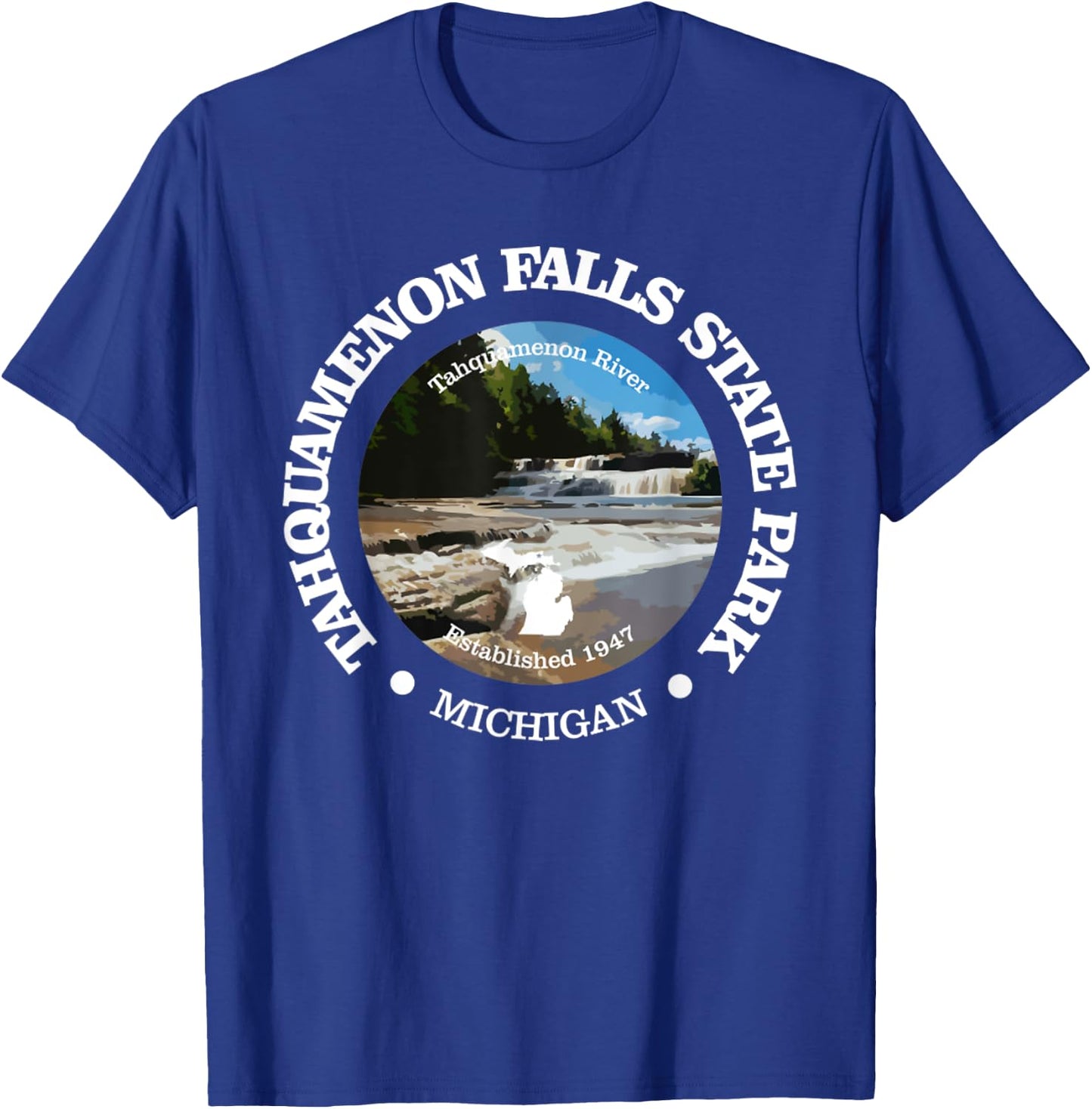 Tahquamenon Falls State Park Funny Michigan 1947 River T-Shirt - T-Shirt | Royal