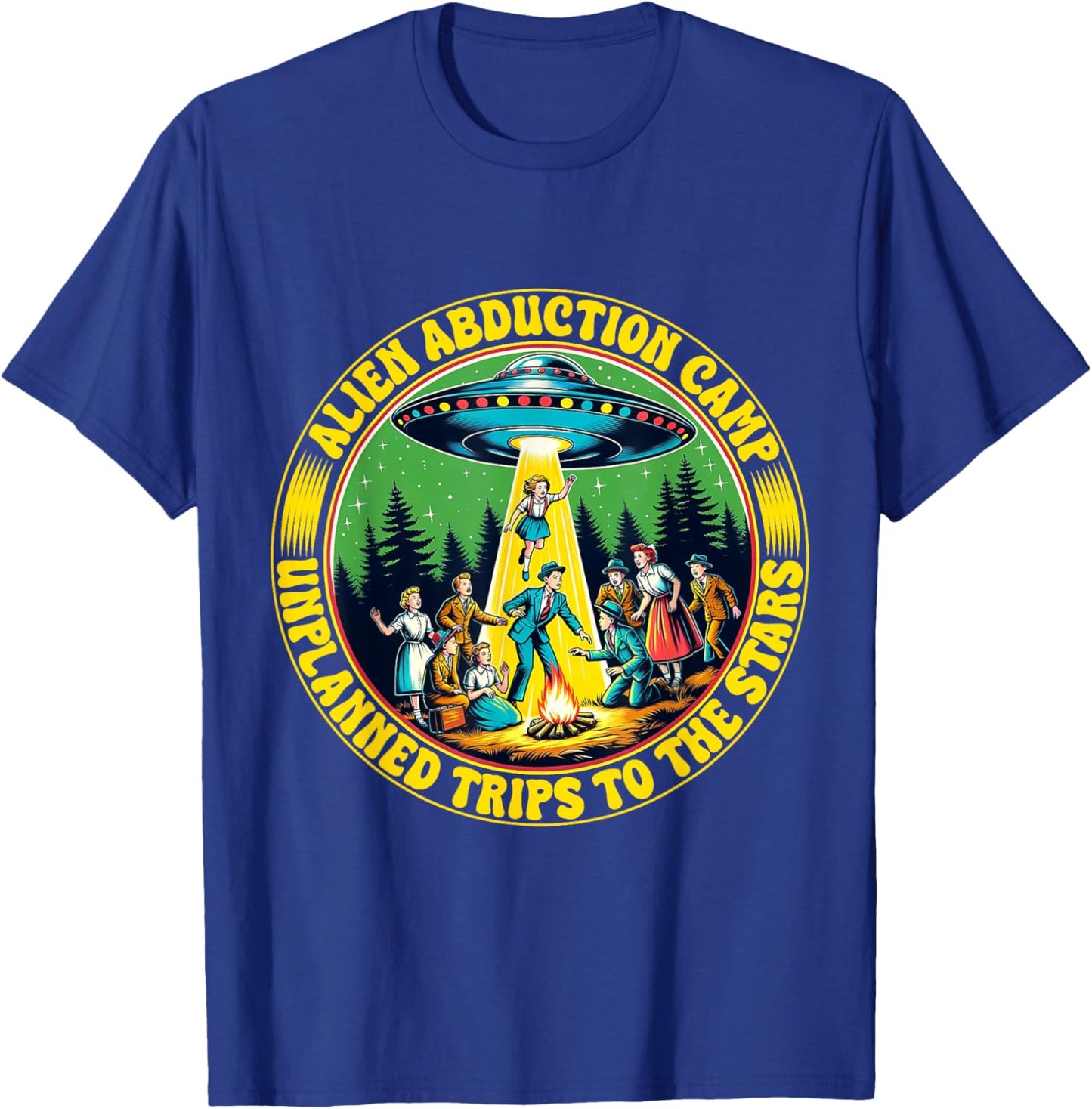 Alien Abduction Camp Shirt Vintage Retro UFO Funny Camper T-Shirt - T-Shirt | Royal