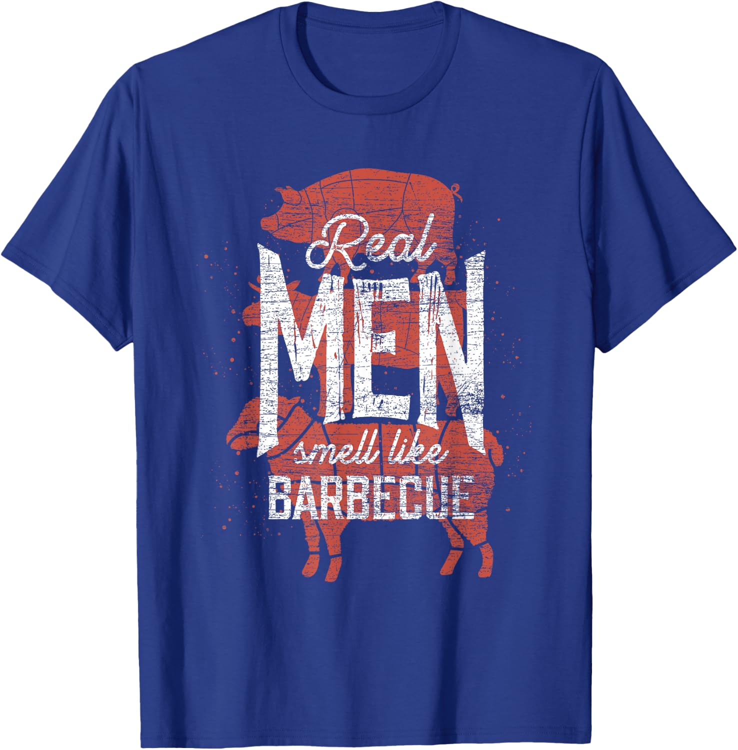 Real Men Smell Like Barbecue Smoked Meat Men Gift BBQ T-Shirt - T-Shirt | Royal