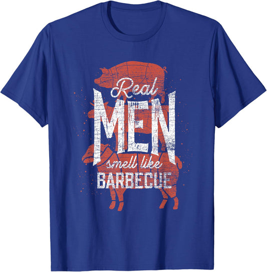 Real Men Smell Like Barbecue Smoked Meat Men Gift BBQ T-Shirt - T-Shirt | Royal