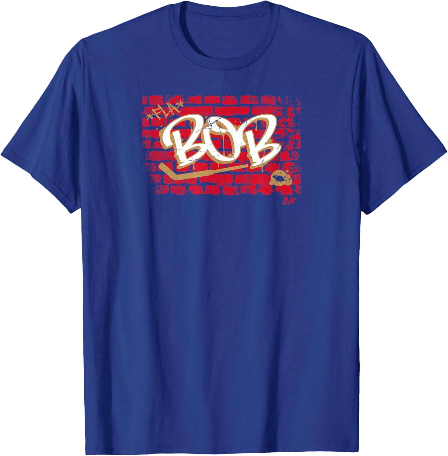 Sergei Bobrovsky: Brick Wall Bob - Florida Hockey - NHLPA T-Shirt - T-Shirt | Royal