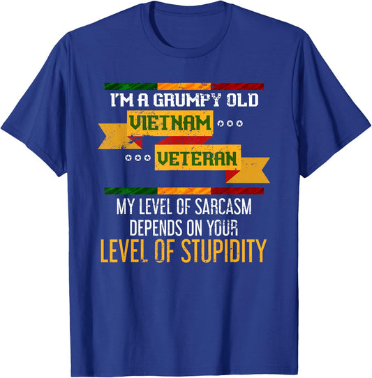 Funny Im A Grumpy Old Vietnam Veteran T-Shirt - T-Shirt | Royal