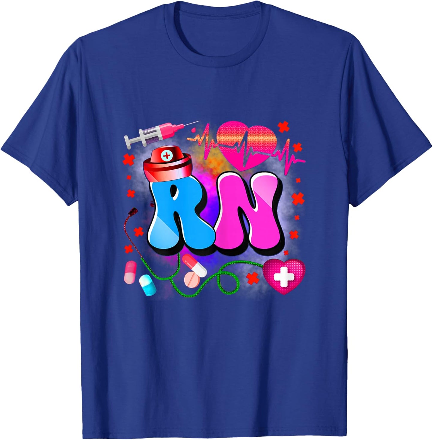 Registered Nurse RN – Colorful Tie Dye Healthcare Style T-Shirt - T-Shirt | Royal