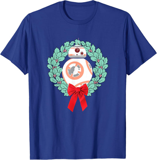 Star Wars The Force Awakens Christmas Crown BB-8 Chest Logo T-Shirt - T-Shirt | Royal