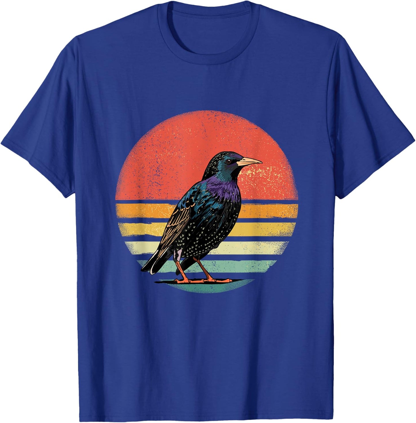 Retro Vintage Starling Nature Starling Bird Watcher T-Shirt - T-Shirt | Royal