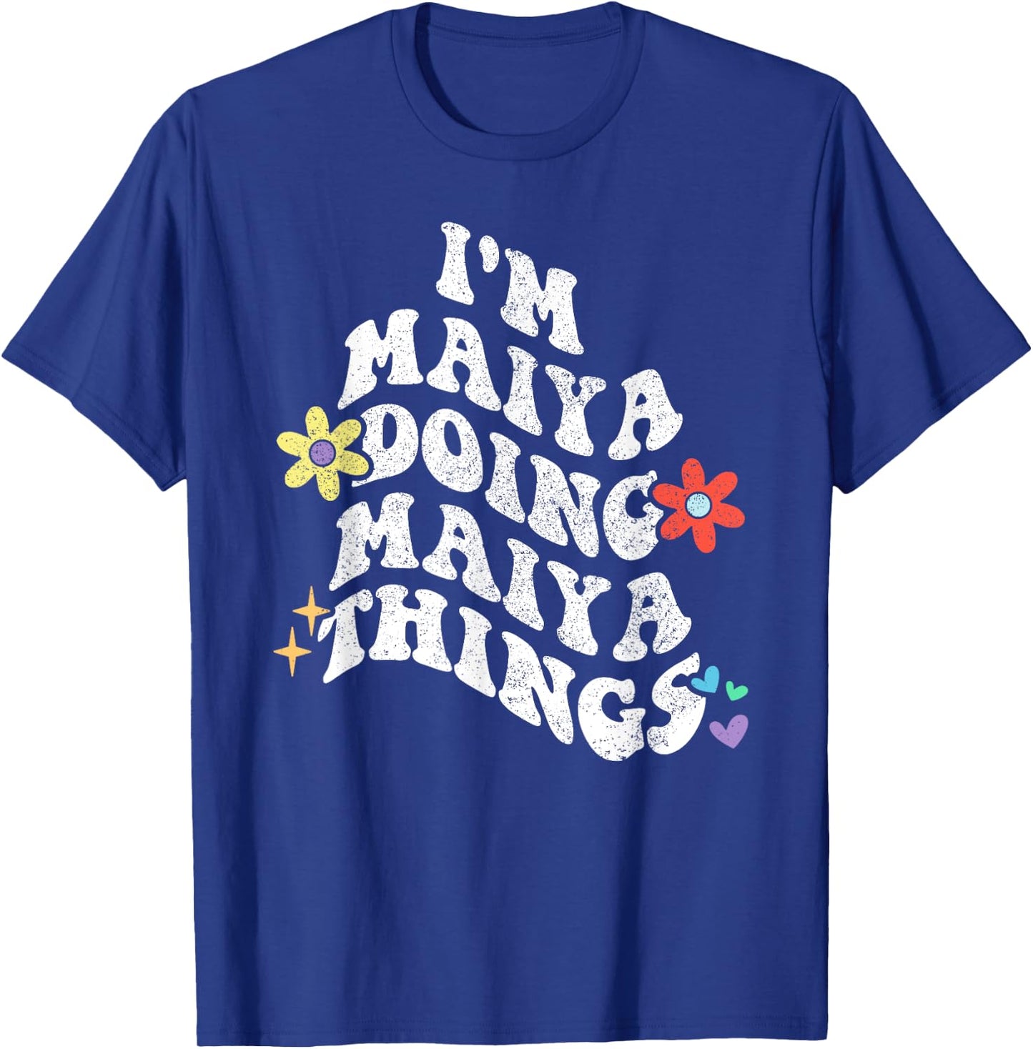 Retro Groovy Im MAIYA Doing MAIYA Things Funny Mother's Day T-Shirt - T-Shirt | Royal