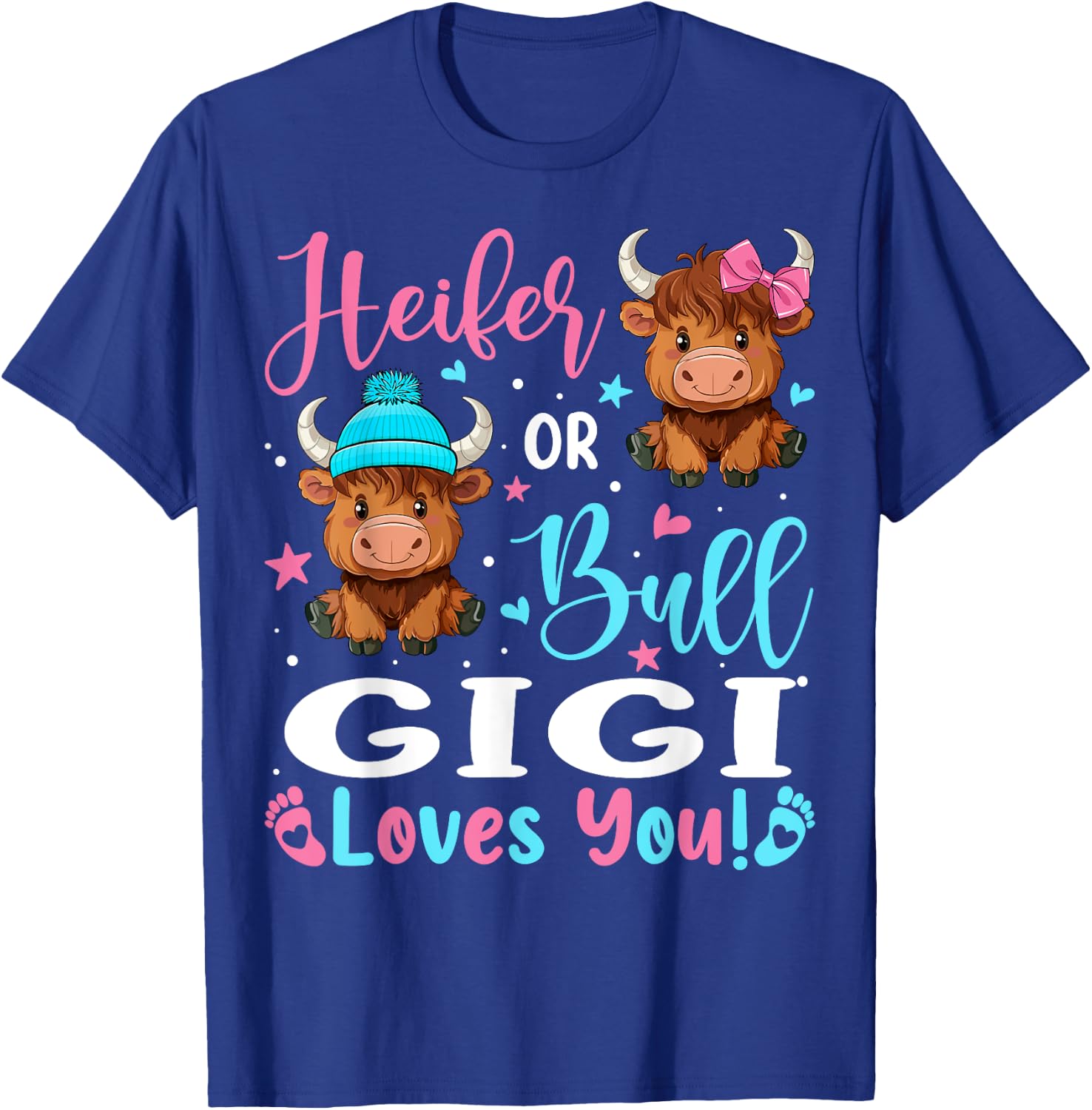 Bull or Heifer Gigi Loves You Highland Cow Lover T-Shirt - T-Shirt | Royal