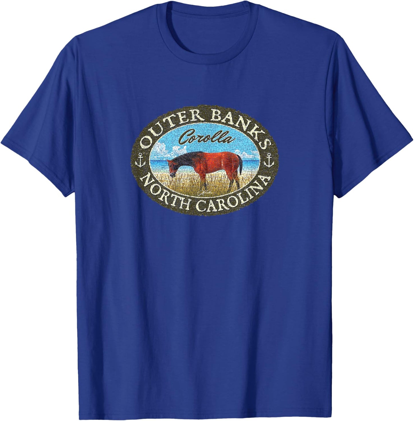 JCombs: Corolla, Outer Banks, NC, with Corolla Wild Horse T-Shirt - T-Shirt | Royal