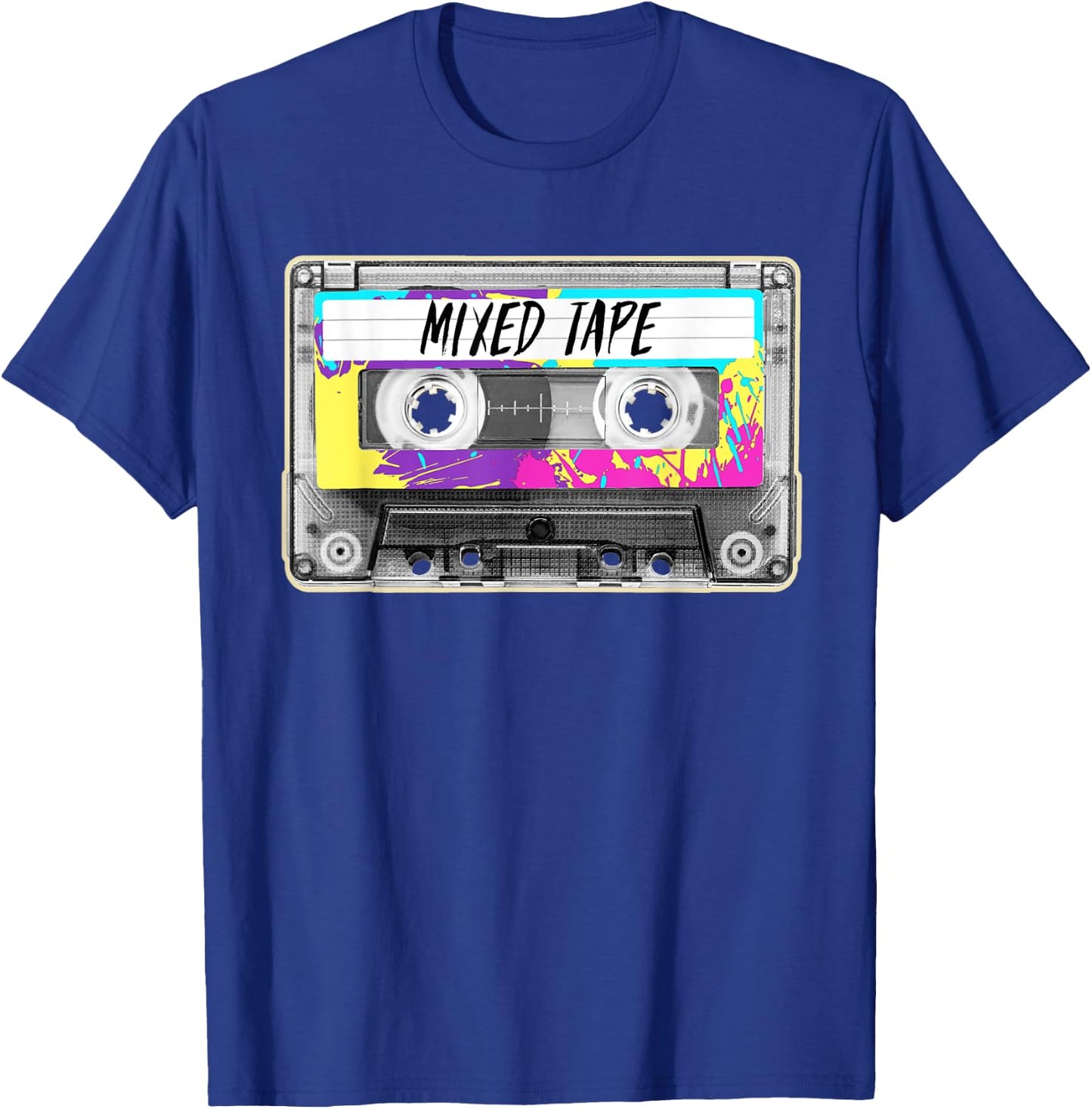 80s Paint Splash Cassette Tape Vintage Mixtape T-Shirt - T-Shirt | Royal