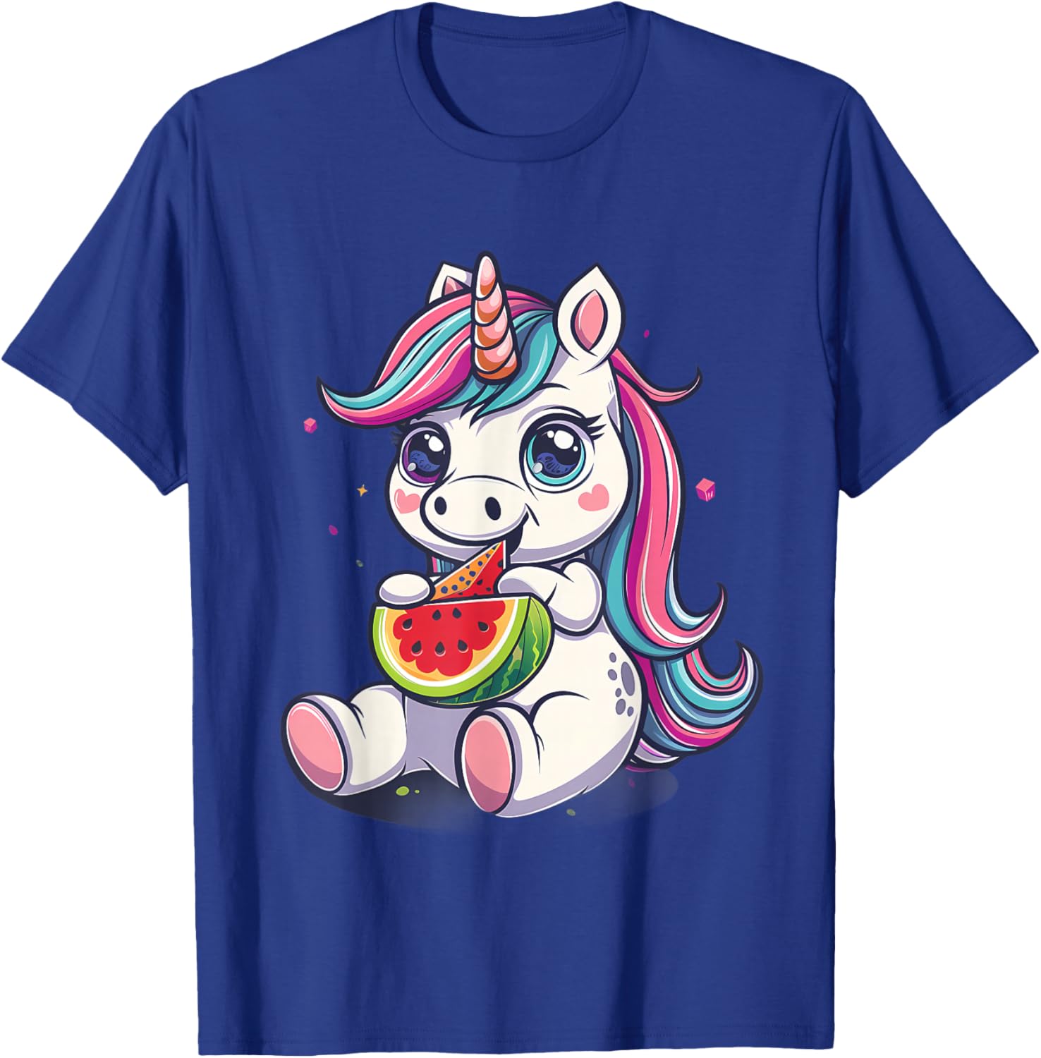 Watermelon Unicorn Watermelon Fruit Animal Art Drawing Motif T-Shirt - T-Shirt | Royal