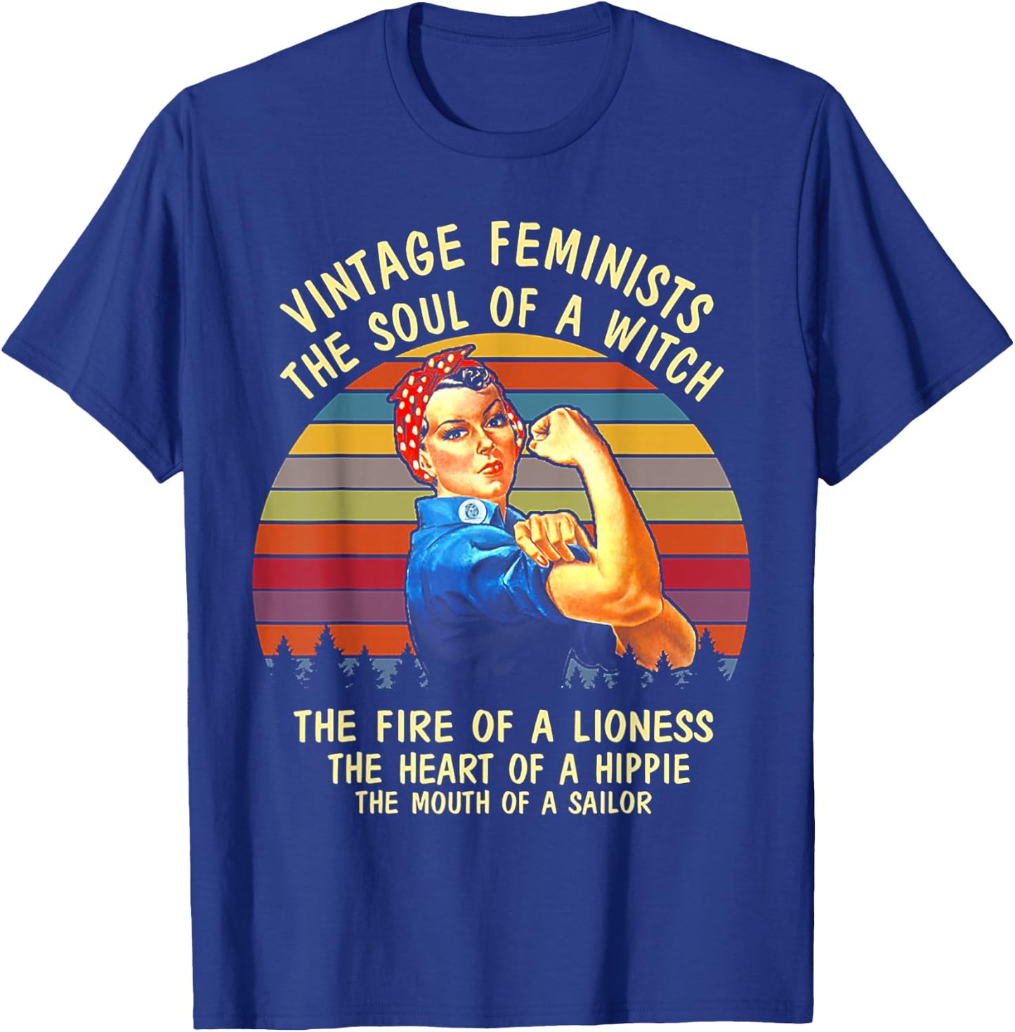 Vintage Feminists The Soul Of A Witch The Fire Of a Lioness T-Shirt - T-Shirt | Royal