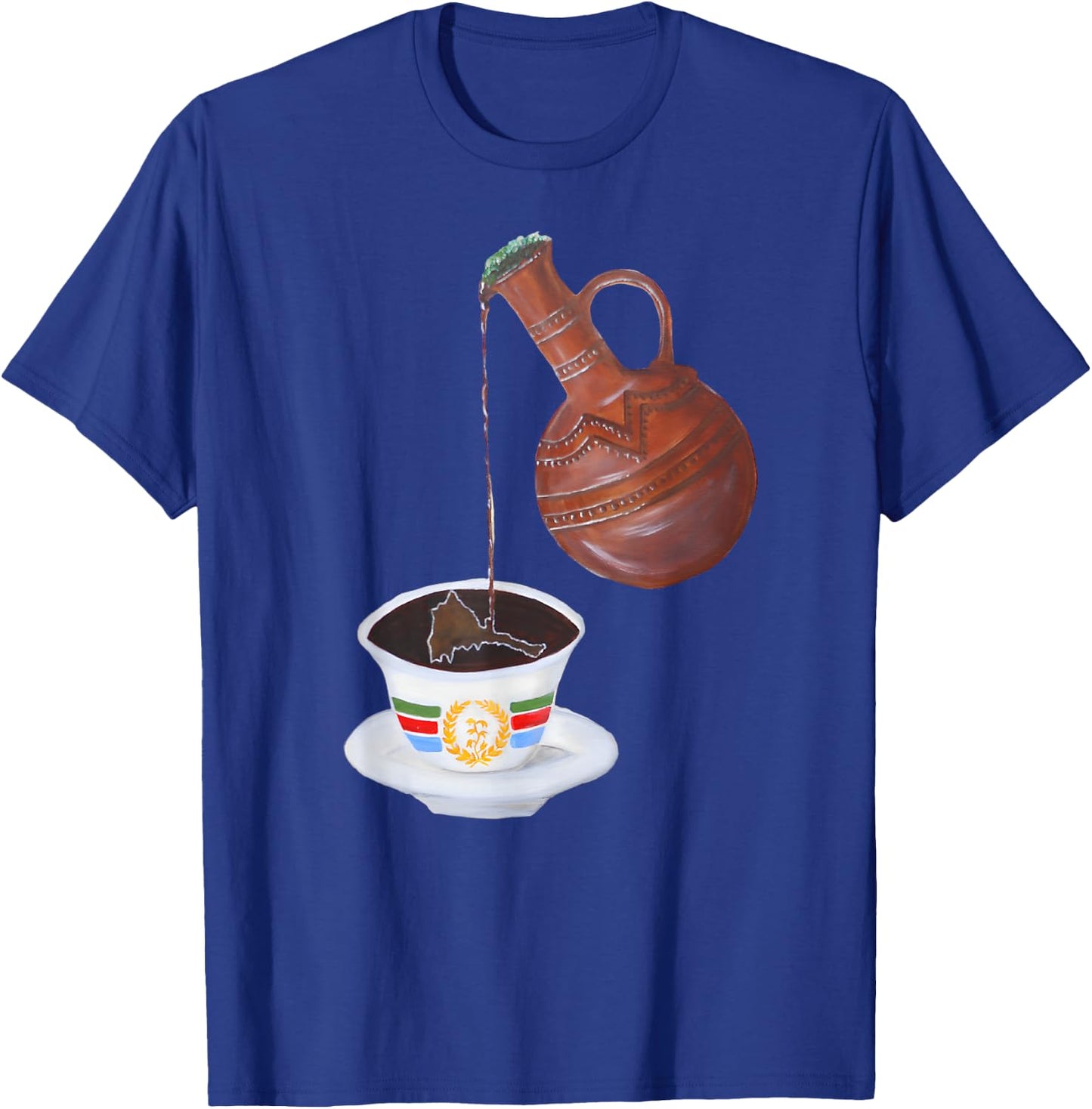 Eritrean Habesha Best Design Eritrean Flag Jebena Coffe T-Shirt - T-Shirt | Royal