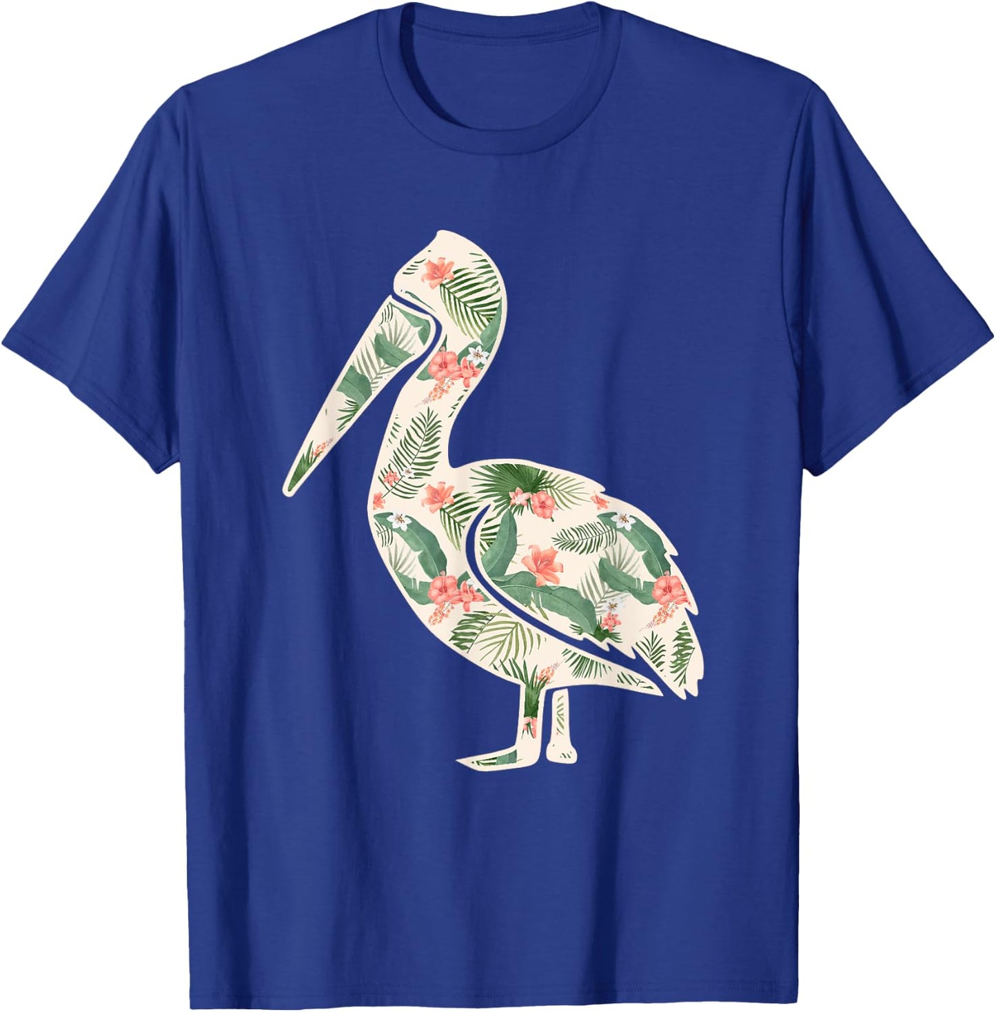 Pelican Flower Girl Print Floral Bird Hawaiian Women Gift T-Shirt - T-Shirt | Royal
