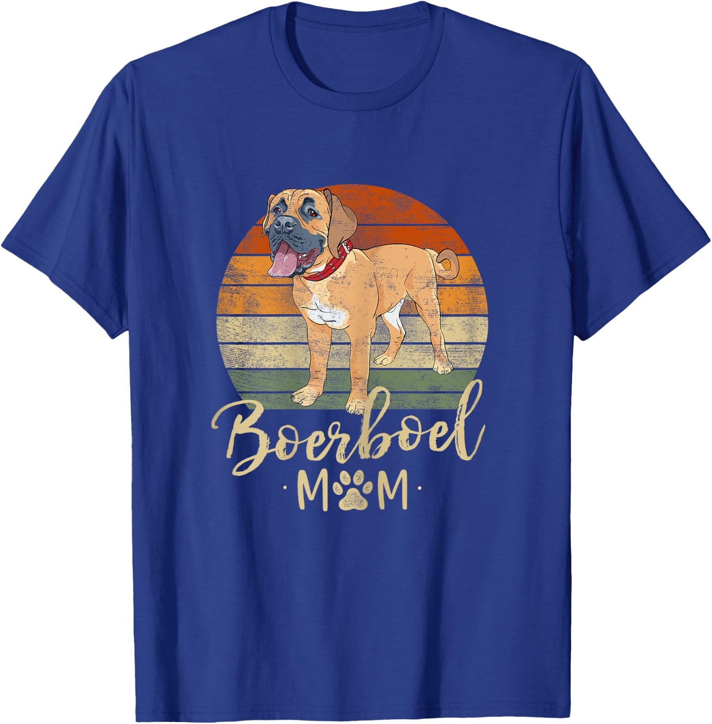 Boerboel Mom Retro Sunset Boerboel Lover Gifts Dog Mama T-Shirt - T-Shirt | Royal