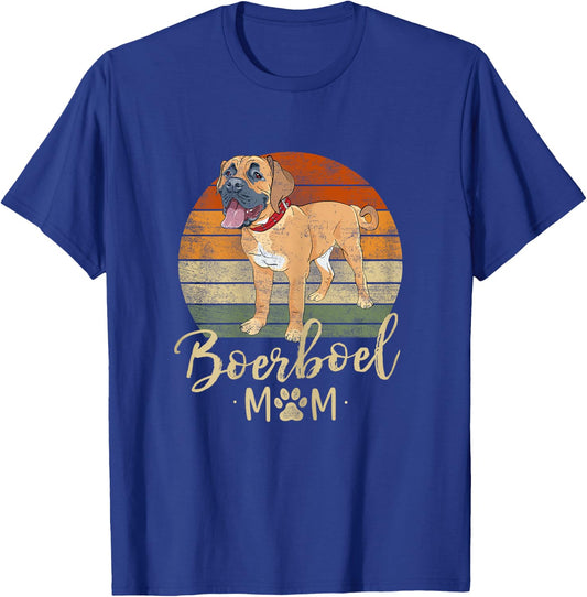 Boerboel Mom Retro Sunset Boerboel Lover Gifts Dog Mama T-Shirt - T-Shirt | Royal