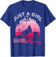 Just a Girl who loves Barrel Racing Horse Rodeo Cowgirl Pink T-Shirt - T-Shirt | Royal